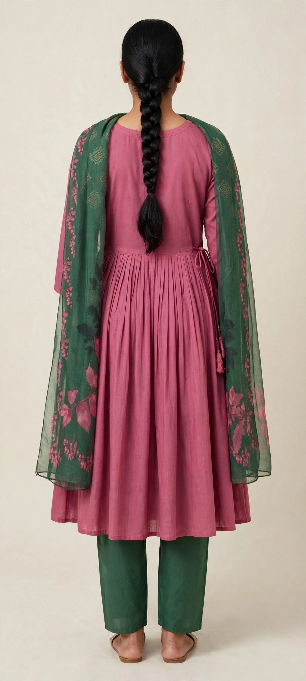 3 PC Set Women Kurti  with Pocket- Cotton Slub with Embroidery